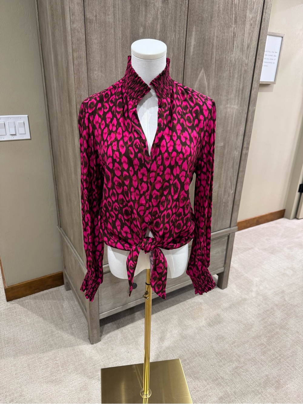 Fifteen Twenty Bright Pink and Brown Viscose Printed Top